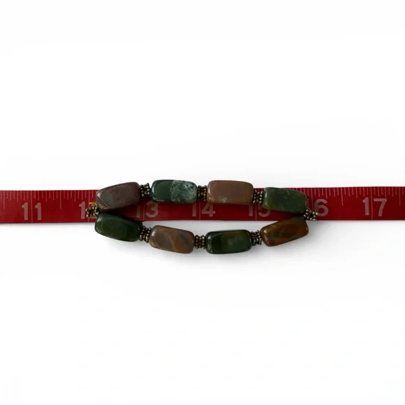 Handcrafted Natural Semi‑Precious Stone Bracelet - Multicolored Stretch, 8" - Picture 10 of 12